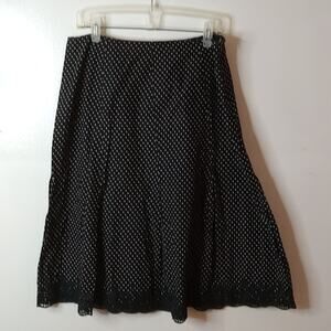 east5th Women's Black with White Polka-dots pleated 100% Cotton 14. Chic Office